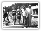 1930 - Da sinistra: Nicola di Pirro, Marta Abba, Marcella Hannau Pavolini, Maria Stella Labroca, Luigi Pirandello, Silvio D'Amico