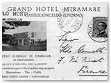 1912 - Cartolina pubblicitaria del nuovo Hotel