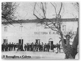 1914 - L'Aurelia scende da Portovecchio verso Caletta passando davanti all'Albergo trattoria 'Caletta' oggi 'Bersagliere' 