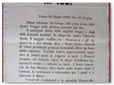 Le prime notizie sulle vittorie di Solferino e S.Martino comunicate con apposito avviso ai cittadini di Rosignano