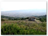L'unica abitazione presente sul percorso. La strada � qui decisamente sconnessa per poche centinaia di metri, ma sempre percorribile con con un minimo di attenzione. Sul lato tramontana delle colline la vegetazione � meno rigogliosa, ma sempre stupendi sono i panorami sulla pianura verso S.Luce
