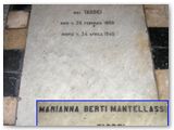 Sul pavimento: Marianna Berti  Mantellassi nei Taddei deceduta a 60 anni (1880-1940)