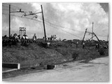 1 ottobre 1949 - Esondazione in sponda destra del fiume Fine. Effetti sulla ferrovia a sud di Rosignano S. (Foto P.Squarci).