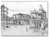 1986 - Disegno a china dell'impianto Elettrolisi eseguito da Gino Barsotti 