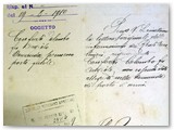 Agosto 1910- La domanda di Conforti Colombo per avere il porto d'armi per fucile, appena arrivato a Rosignano.