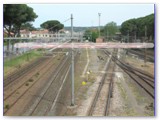 Il tracciato del sottopasso sotto l'Aurelia, i binari e raccordo Solvay (circa 100 m.)