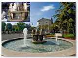 La fontana di Paolo Schiavocampo (foto piccola) del 1991 non  cambiata, ma le panchine sono nuove. Il monumento centrale  del 1981.