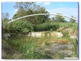 La serra e le tubazioni ad arco dell'acqua proveniente dal lago di S.Luce