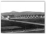 1922 - Incrocio via Re Alberto(oggi Moro)/via Forl. Case via Roma (tipo 8). A sinistra in primo piano la futura pineta dell'ospedale.